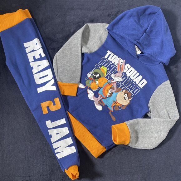 Space Jam A New Legacy Toddler’s Sweatsuit Size 4 Pants Hoodie Outfit Set Looney - Picture 1 of 9